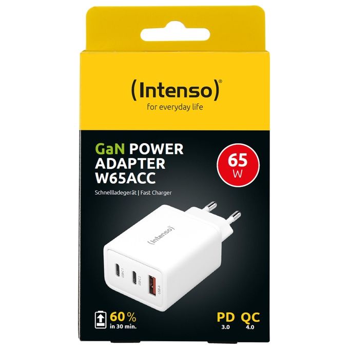 Intenso Power Adapter W30AC 30 Watt con connettore USB-A e USB-C Bianco