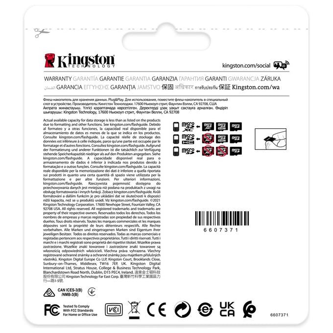 Kingston Technology SDCIT2-32GB Scheda microSDHC Industriale 32GB C10 A1 pSLC UHS-I V30 colore Nero