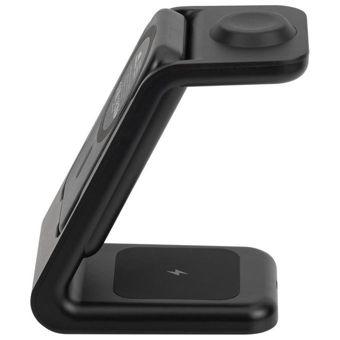 Rivacase VA4917 Caricabatterie Wireless Qi 3 in 1 MagSafe 15W Power Bank 5000 mAh Ricarica Rapida QC PD 20W colore Nero