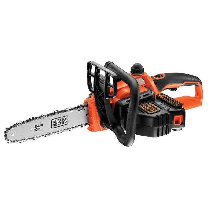 Black+Decker Elettrosega per Potatura a Batteria Litio Ricaricabile 18 v 2,0 ah Barra cm 25