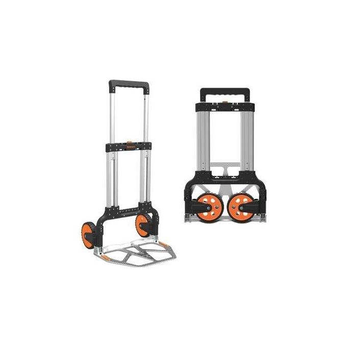 Brixo 001120386 Carrelli Alu Kompact Carrello Pieghevole in Alluminio Portata 125 Kg Dimensioni Aperto 51x52xH107-117 cm Chiuso 6x49xH77 cm colore Nero
