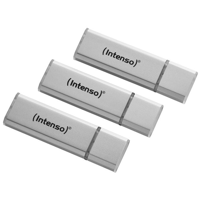 Intenso Alu Line Chiavetta 16Gb Silver Usb 2.0 3 Pezzi