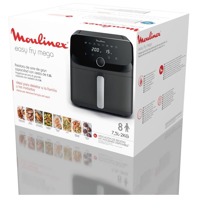 Moulinex EZ855HF0 Easy Fry Mega Friggitrice ad aria 7.5 L 2020 W 8 programmi Display LCD colore Grigio