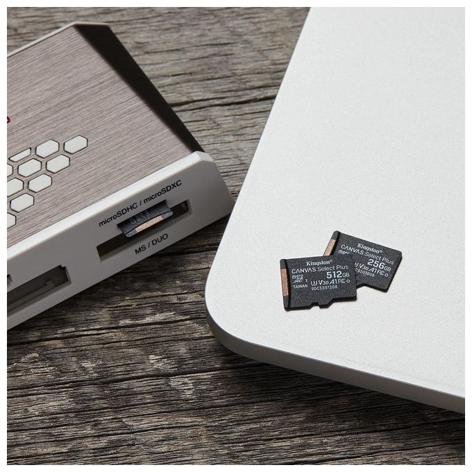 Kingston Canvas Select Plus SDCS2-256GB Scheda microSD Classe 10 con Adattatore SD Incluso, 256 GB