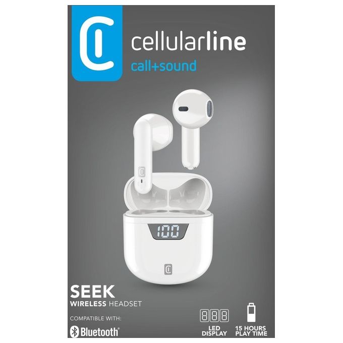 Cellular Line Auricolari Tws Seek Bianco