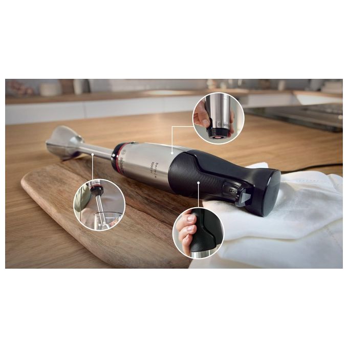 Bosch MSM4W420 Serie 4 Frullatore a immersione 800 W con Tritatutto Mini e Bicchiere Dosatore colore Bianco