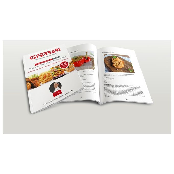 G3 Ferrari G10181 Friggisano BBQ Friggitrice ad aria 10 L 2000 W 8 Programmi Doppia Resistenza colore Nero