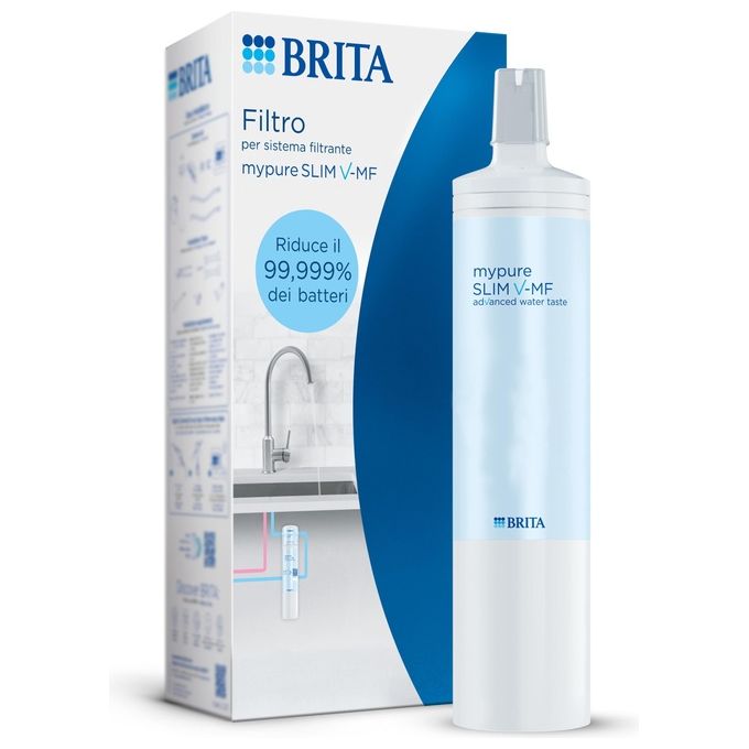 Brita 1053536 Filtro di ricambio per sistema filtrante mypure SLIM V-MF Capacita' 8000L Durata 12 mesi colore Bianco