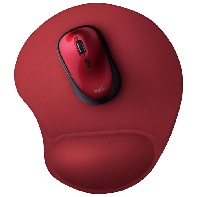 Trust Tappetino per Mouse con Poggiapolsi in Gel Rosso