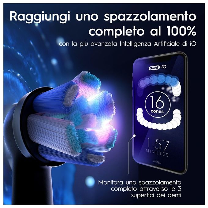 Oral-B 4210201435624 iO 10 Spazzolino elettrico Ricaricabile Tecnologia Magnetica 7 modalita' Timer 2 min autonomia 2 settimane colore Bianco