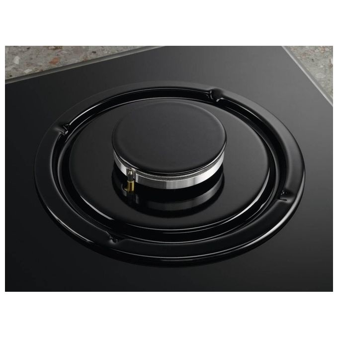 Electrolux KGS6404B Serie 300 Slim Side Piano cottura a gas 60 cm 4 Fuochi Accensione integrata Sicurgas colore Nero