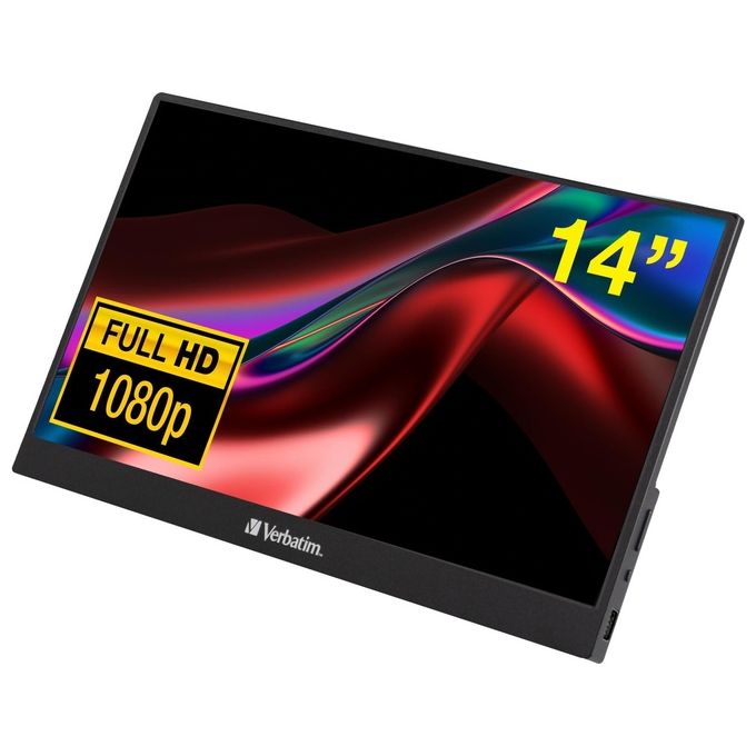 Verbatim 49590 Monitor PC 35,6 cm (14'') Full HD 1920 x 1080 Pixel IPS HDMI 1.4 AMD FreeSync Altoparlanti Incorporati colore Nero