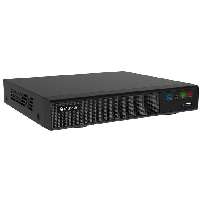 ATLANTIS A11-NVR0904P-AK NVR 9 Canali 4 PoE 8MP 25FPS Switch PoE 45W HDMI 4K VGA Supporto PTZ
