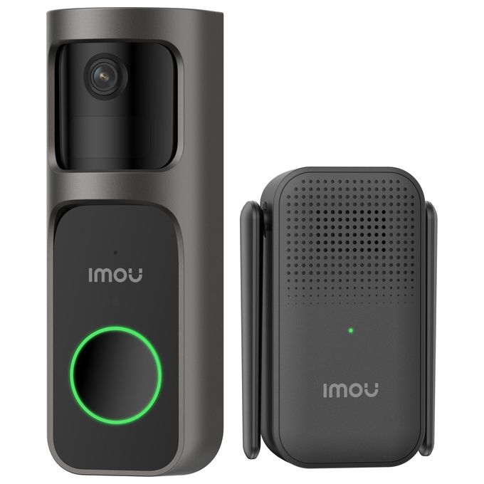 Imou DB-2SP-3T0W-DS2S Doorbell 2S Kit Videocitofono Wi-Fi 2K 3MP Batteria 5000 mAh Visione Notturna IR colore Nero
