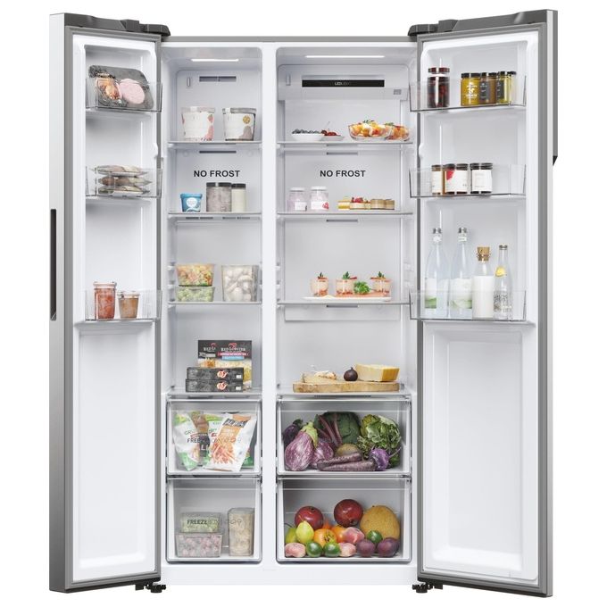 Haier HSR5918DNMP Serie 5 Frigorifero Side by Side 528 L 177,5 cm Classe D 38 dB Total No Frost Multi Airflow colore Platinum Inox
