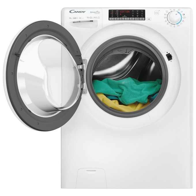 Candy CSO 6106TWMC-1-S - Lavatrice Caricamento Frontale 10 kg, 1600 rpm, Classe A, Wi-Fi + Bluetooth, 16 programmi, (85x60x53 cm), Bianco