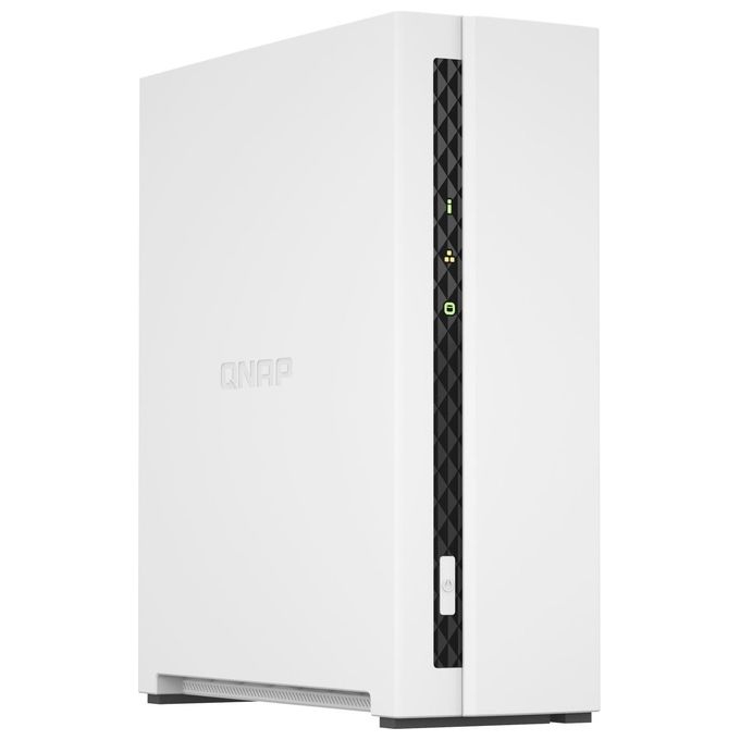 Qnap TS-133 NAS Tower 1 Bay ARM Quad Core 1.8 GHz 2 GB DDR4 RAM Gigabit LAN QTS 5.0 colore Bianco
