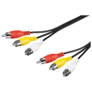 Link cavo audio video 3 connettori rca maschio-maschio (2xaudio 1xvideo)  mt. 2