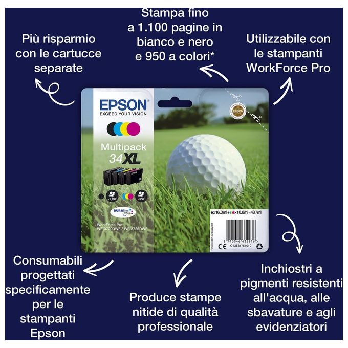 Epson multipack Pallina golf 34xl K-cmy