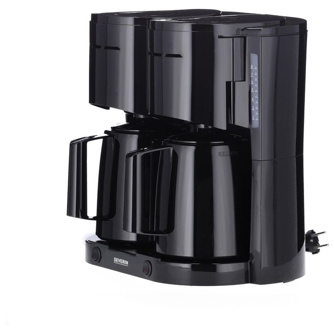 Severin 9315 Macchina da caffe' a doppio filtro con 2 taniche termiche 1 6 L 800 W indicatore livello acqua integrato colore Nero