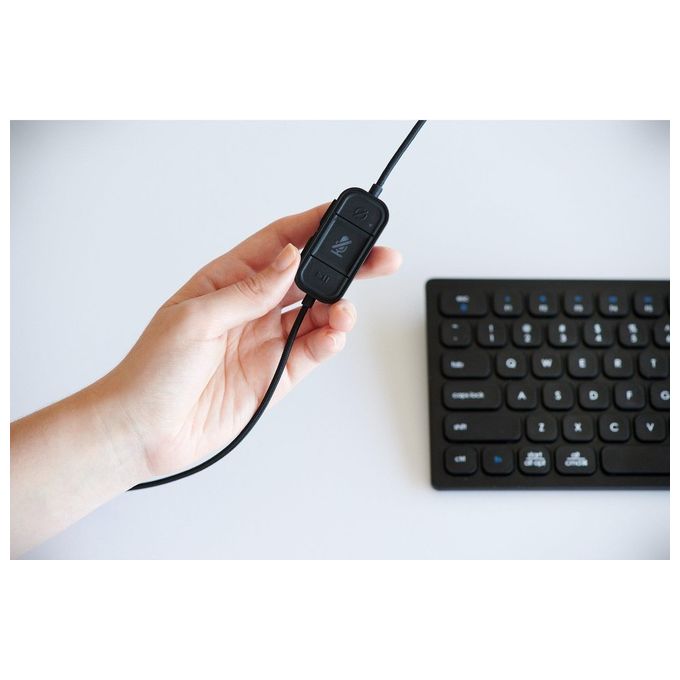 Kensington K83451WW H2000 Cuffie Over-Ear USB-C con Microfono Cancellazione Rumore Plug and Play colore Nero