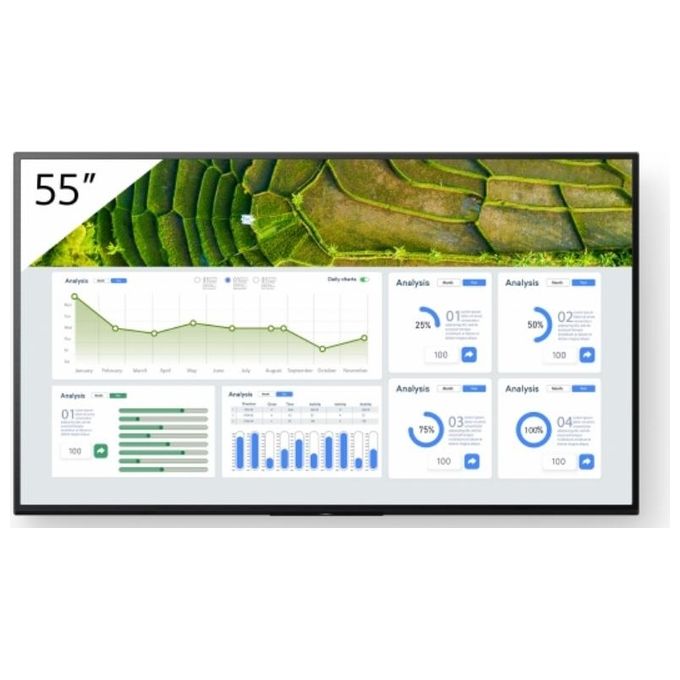 Sony FW-55BZ30L Monitor Professionale 55'' 4K HDR 24-7 con Android Wi-Fi AirPlay Chromecast colore Nero