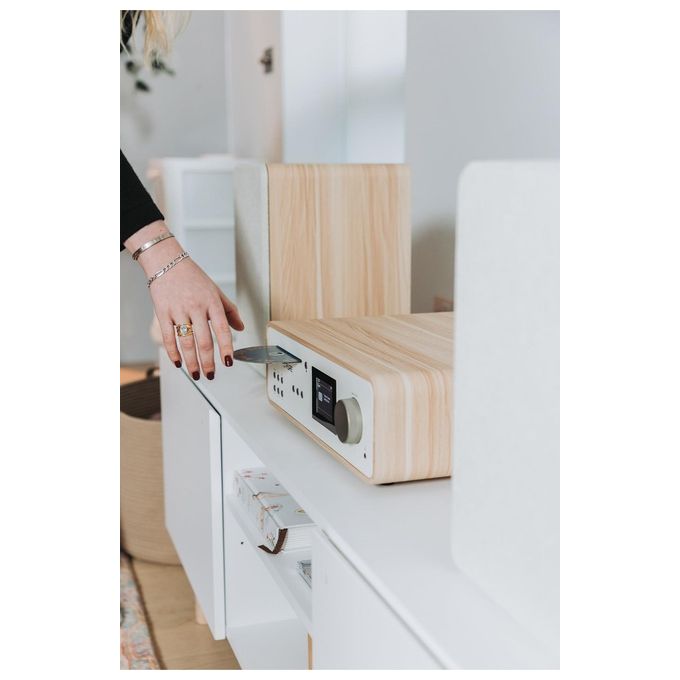 Pure 252807 Classic Stereo Microsistema HiFi DAB+ FM CD Bluetooth 5.2 Wi-Fi Spotify 50W colore Bianco Quercia