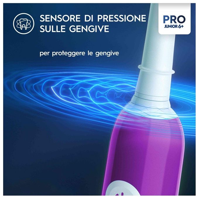 Oral-B 8006540742891 Junior Spazzolino elettrico rotante 3 modalita' timer 2 min sensore pressione colore Viola
