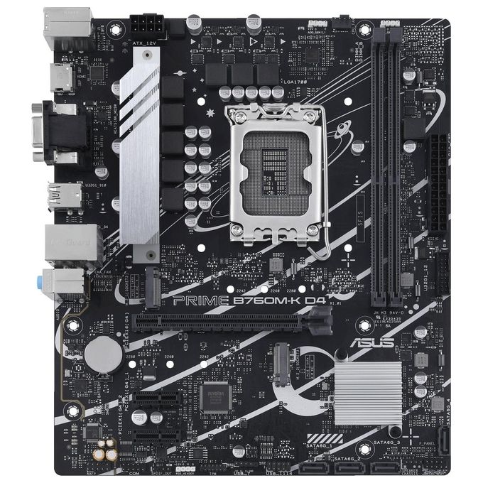ASUS 90MB1DS0-M1EAY0 PRIME Scheda madre B760M-K D4 DDR4 SATA3 M.2 HDMI VGA 2.5GbE colore Nero