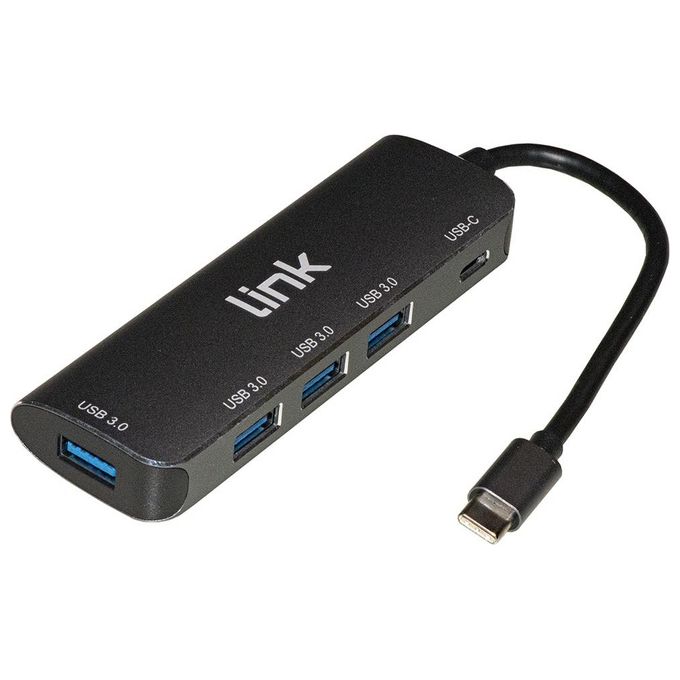 Link Hub Usb-C con 4 Porte Usb e Porta Usb-C Femmina Pd per Ricarica Dispositivi