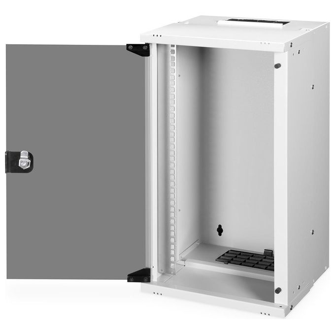 Digitus DN-49104 SOHO Pro Armadio Rack a Parete 12U 10'' Guide Regolabili Porta in Vetro IP20 colore Grigio