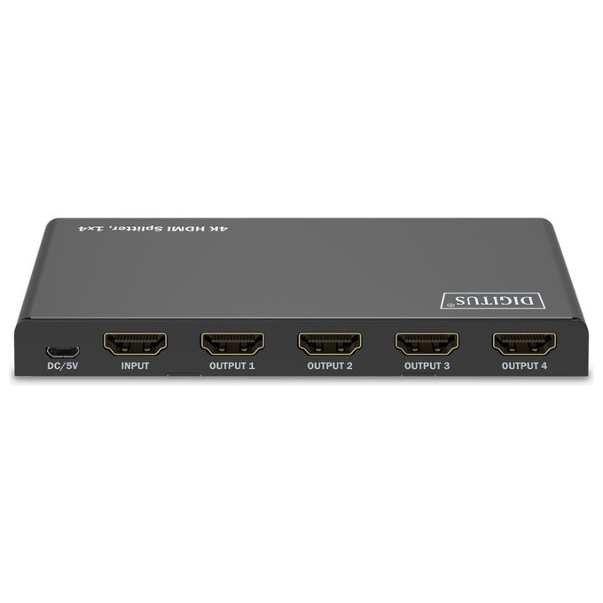 Digitus DS-55337 Splitter HDMI 4K 1x4 UHD 60Hz 18 Gbps HDR HDCP 2.2 EDID Management colore Nero