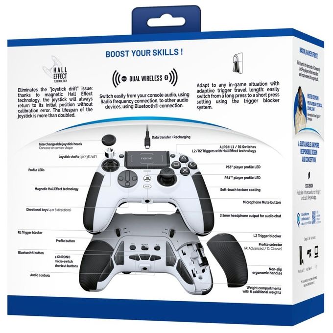 Nacon NA023534 Revolution 5 Pro Gamepad Wireless Bluetooth PC PlayStation 4 PlayStation 5 colore Bianco