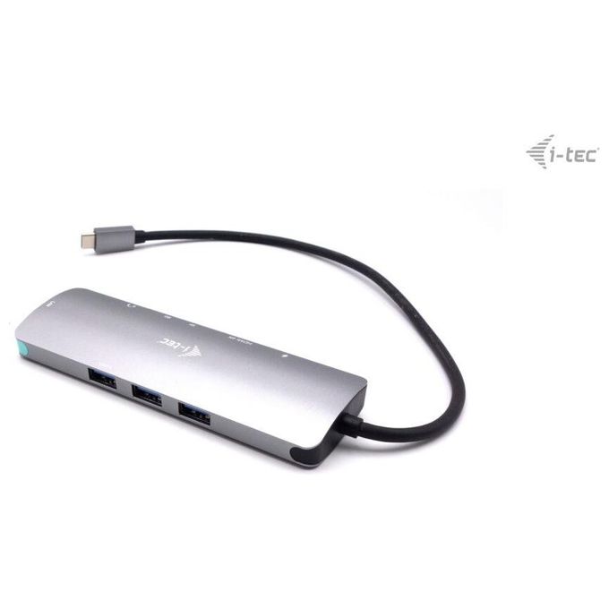 I-tec C31NANODOCKLANPD USB-C 4K Nano Docking Station HDMI 4K@60Hz Ethernet Gigabit 3x USB 3.2 Gen 1 Lettore SD-microSD Power Delivery 100W colore Argento