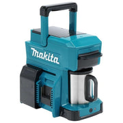 Makita DCM501Z Macchina da caffe' americano portatile con batteria 10,8-18V Li-ion serbatoio 240 ml compatibile cialde e caffe' macinato colore Nero Blu