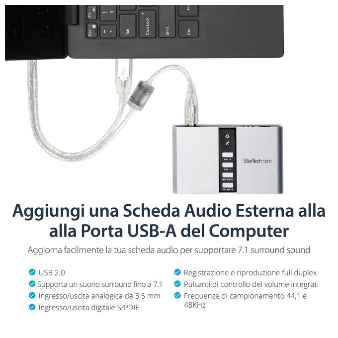 StarTech.com Scheda Audio Esterna Usb 71 Con Audio Digitale S-pdif