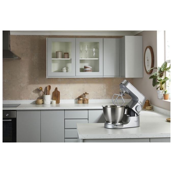 Kenwood KVC65.001SI Titanium Chef Baker Impastatrice Planetaria 1200W 5L Bilancia Integrata 6 Velocita' colore Argento
