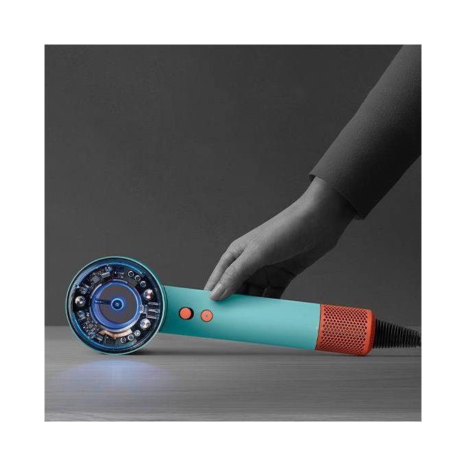 Dyson 515276-01 Supersonic Nural Asciugacapelli 1600W Motore V9 3 Velocita' 4 Temperature con Accessori colore Blu Arancione
