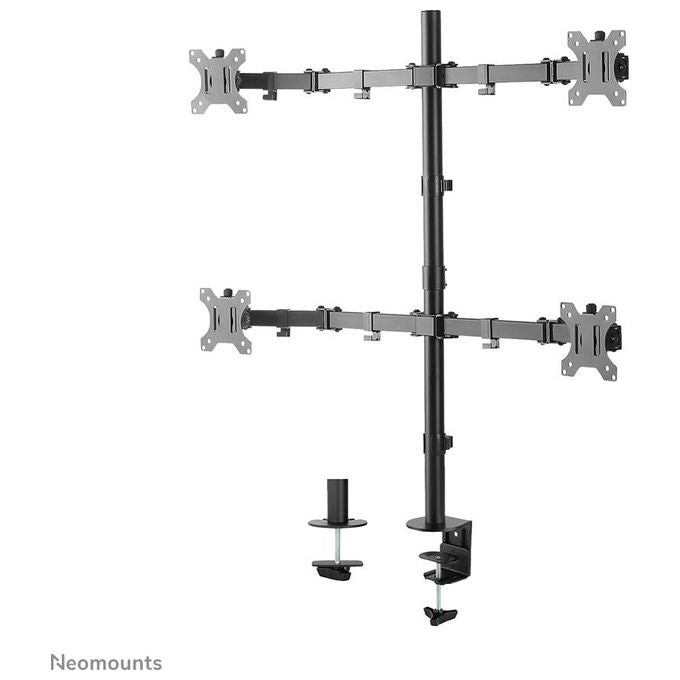 Neomounts FPMA-D550D4BLACK Braccio da Scrivania Full Motion per 4 Monitor 13'' 32'' 6 Kg VESA 75x75 100x100 colore Nero