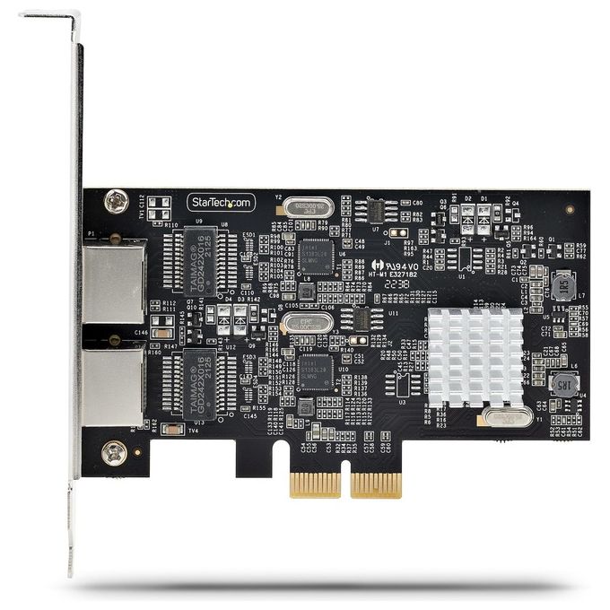 StarTech PR22GI-NETWORK-CARD Scheda di rete PCIe 2 porte 2.5 Gbps con chipset Intel I225-V colore Nero