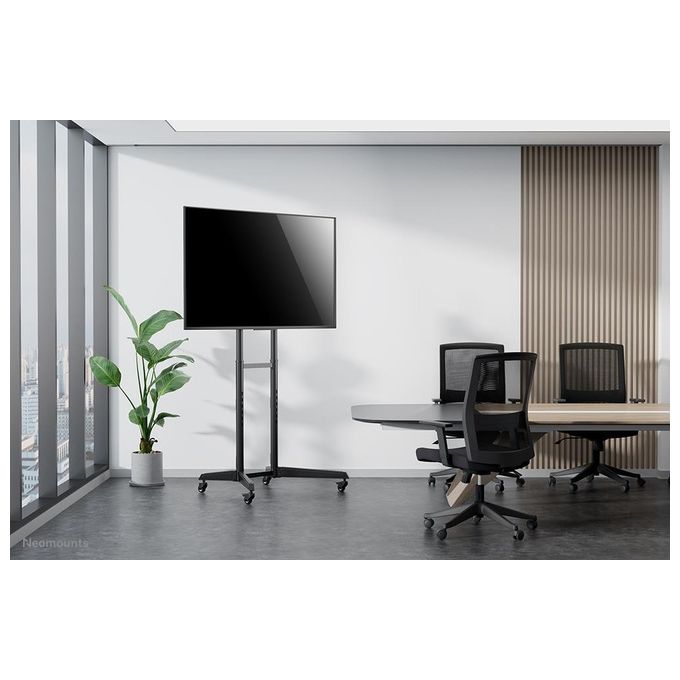Neomounts FL50-540BL1 Carrello TV Supporto a Pavimento Portatile per Schermi 37-70 Pollici con Regolazione Altezza Manuale e Inclinazione colore Nero