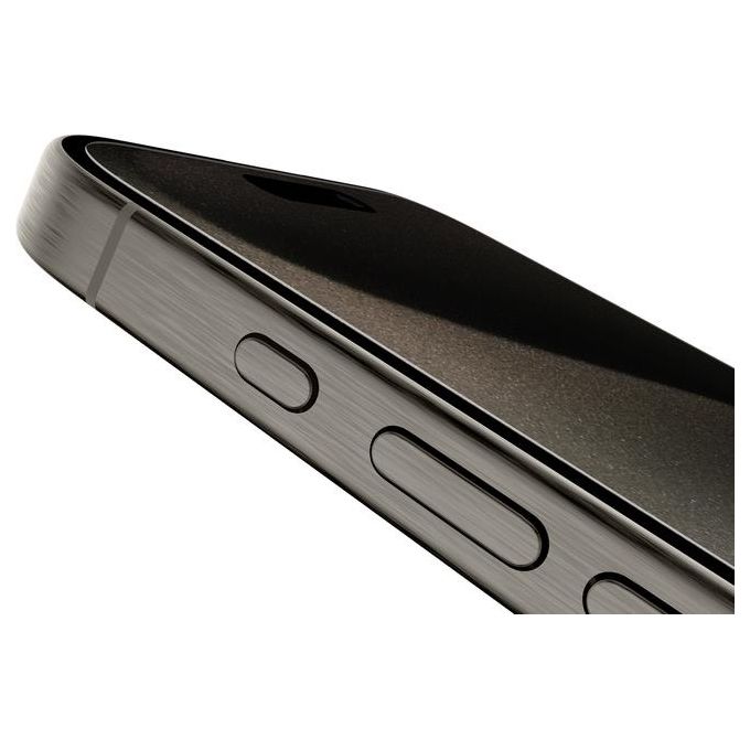 Belkin OVA149ZZ Vetro Temperato Privacy Antimicrobico per iPhone 15 Pro 6.1'' Durezza 9H Resistente ai Graffi