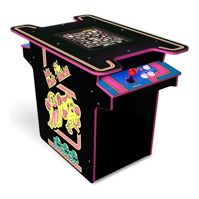 Arcade1up MSP-H-01241 Ms Pac-Man Head to Head Tavolo Cabinato Arcade Console Retrogaming Schermo LCD 17'' 12 Giochi colore Nero