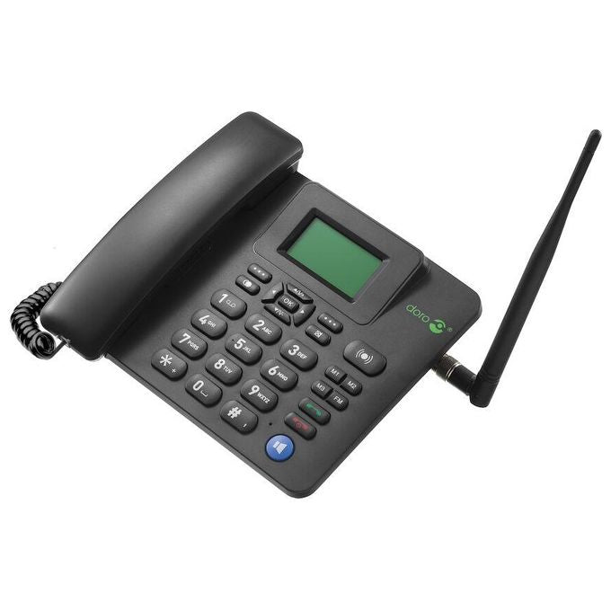Doro 380511 4100H Telefono IP con Display LCD 128 x 64 Pixel Bluetooth 4.2 4G LTE Vivavoce Rubrica 500 Contatti colore Nero