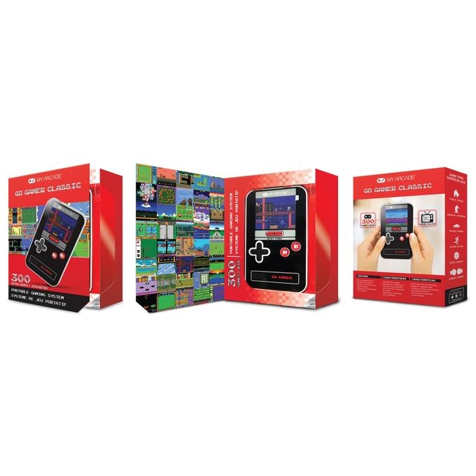 MY ARCADE GOGAMERCLASSIC Go Gamer Classic Console da Gioco Portatile 300 Giochi Schermo 2.5'' Alimentazione 3x AAA colore Nero Rosso
