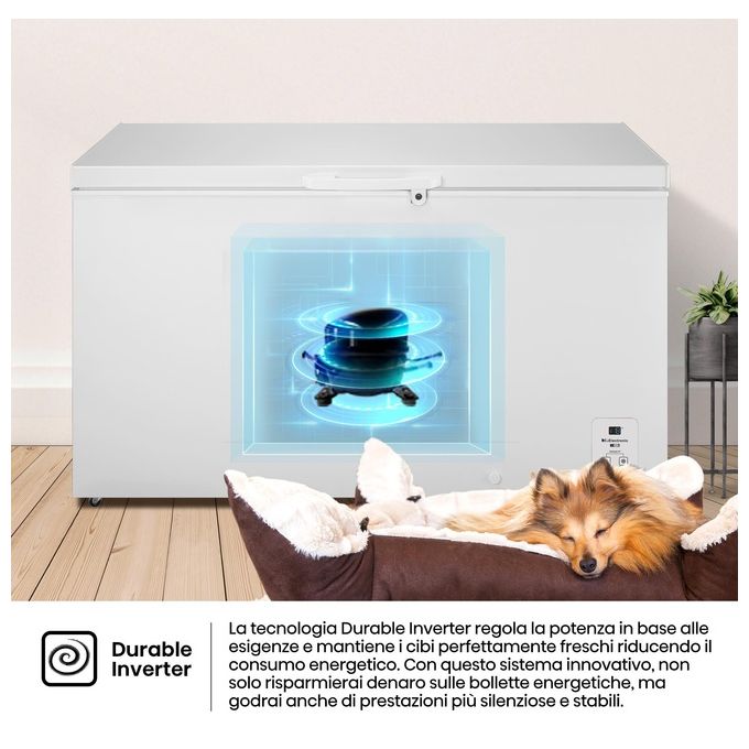 Hisense FT546D4AWLYE Congelatore a Pozzetto 420 L 85 cm Classe E 40 dB Inverter colore Bianco