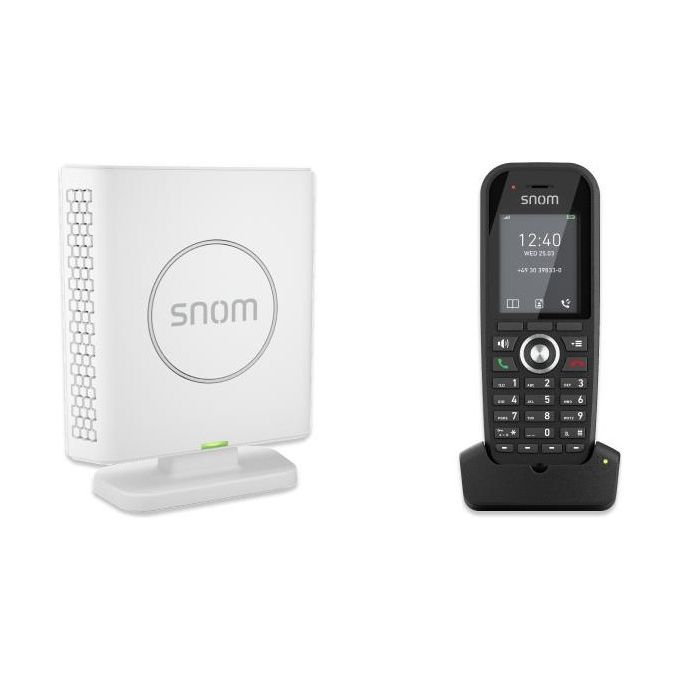 Snom M430 Bundle DECT Double-Cell Telefono IP Stazione Base M400 Cornetta M30 PoE fino a 20 cornette 10 chiamate parallele