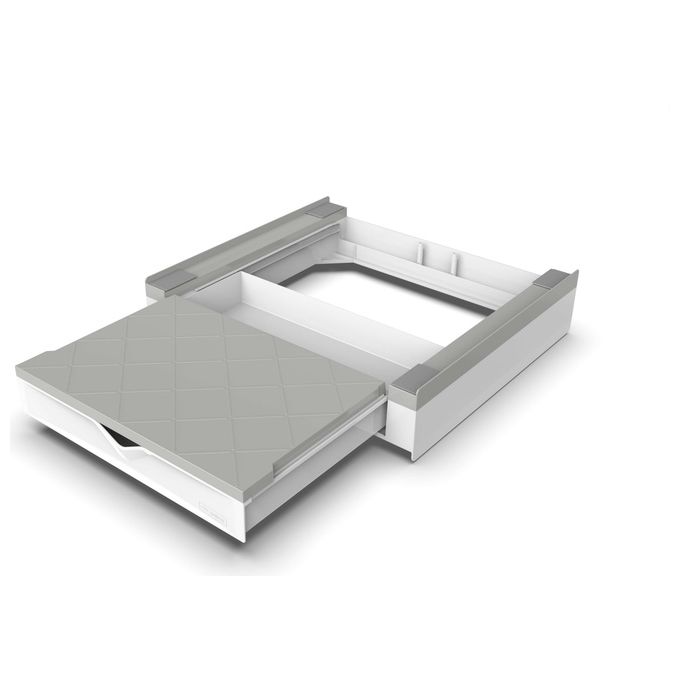 Meliconi DUO Torre Duo Kit di Sovrapposizione con Ripiano e Cassetto per Lavatrice e Asciugatrice colore Bianco