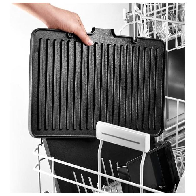 Braun CG 7020 Griglia Elettrica di Contatto 2000 W piastre in ghisa antiaderente PTFE 667 cm² fino a 6 persone colore Nero Acciaio inox