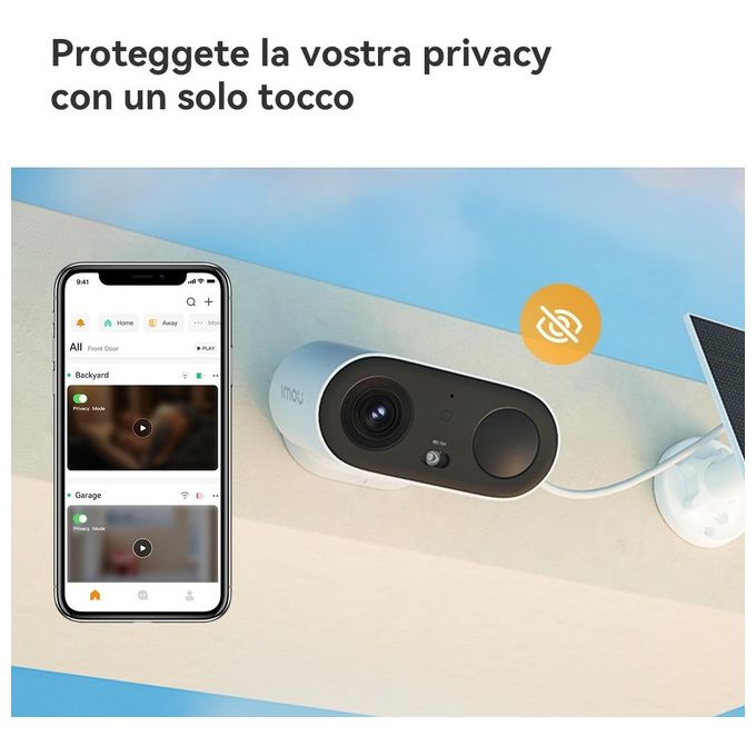 Imou TB3FP-3T0WE-KIT Cell Go Full Color Telecamera IP Wi-Fi Bullet 3MP 2K Batteria 5000mAh Pannello Solare IP65 Audio Bidirezionale colore Bianco